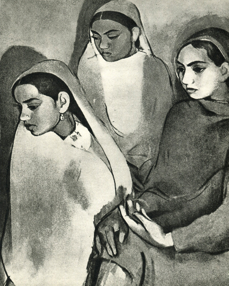 47. Амрита Шер-Гил. Три девушки. Современная живопись